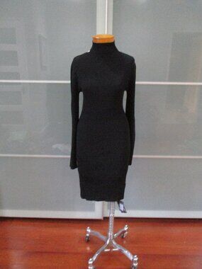 by B Mess Bebe Mock Neck Open Back Long Sleeve Ribbed Dress